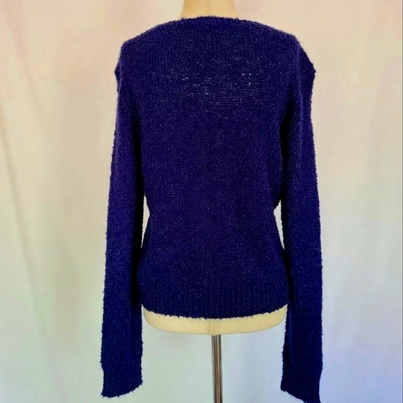 3 for $15 Divided H&M Deep Royal Blue Fuzzy Sweater Size Medium - Picture 3 of 5